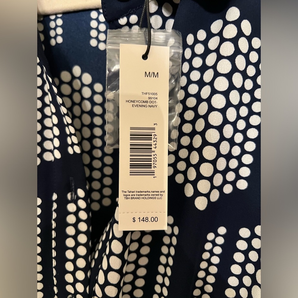 NWT T Tahari Printed Tiered Midi Dress - size M - Picture 11 of 12